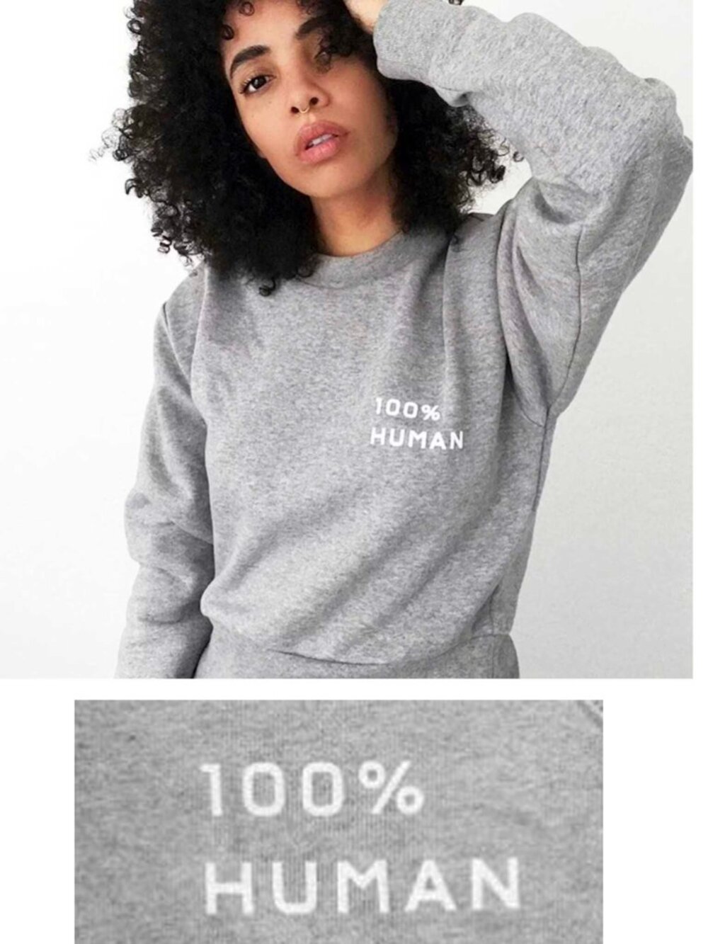 Everlane Unisex The 100% Human Sweatshirt Sweater Heather Grey XXS